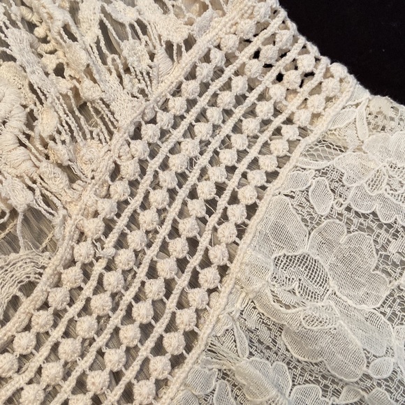 Victorian Bobbin Lace chiffon peplum blouse with matching cami undergarment - Picture 14 of 15